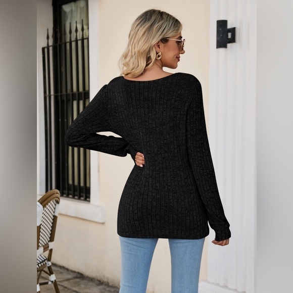 Cuddle Up Ribbed Scoop Neck Sweater - Picture 3 of 4